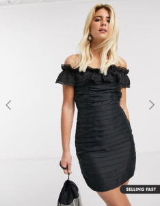 Screenshot_2019-12-17 In The Style x Billie Faiers frill bardot mini dress in black ASOS.png