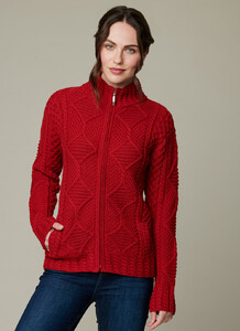 Megan Zip Aran Sweater red.jpg