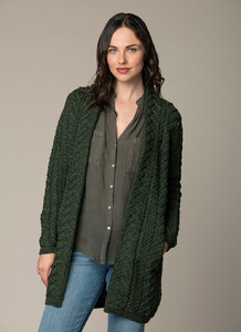 Merino Wool Drape Aran Cardigan army 02.jpg