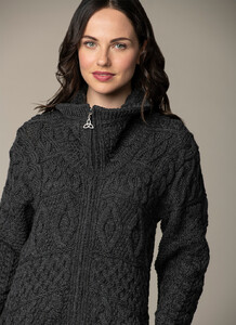 Double Collar Aran Coatigan  charcoal 02.jpg