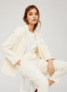 133 Petite Ivory Gold Button Blazer image number 0.jpg