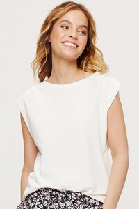 173 Petite White Pleated Tee  image number 1.jpg