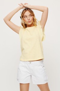 136 Petite Lemon Ruffle Sleeve Tee image number 0.jpg