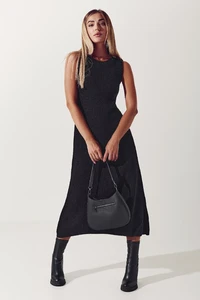 Трикотажное платье миди черного цвета (арт.39418) ♡ интернет-магазин Gepur_1.webp