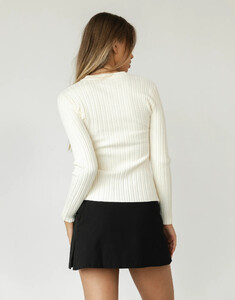 Galyn Long Sleeve Top (Beige) - Beige Knit Long Sleeve Top - Women's Top - Charcoal Clothing_0003_1.jpg