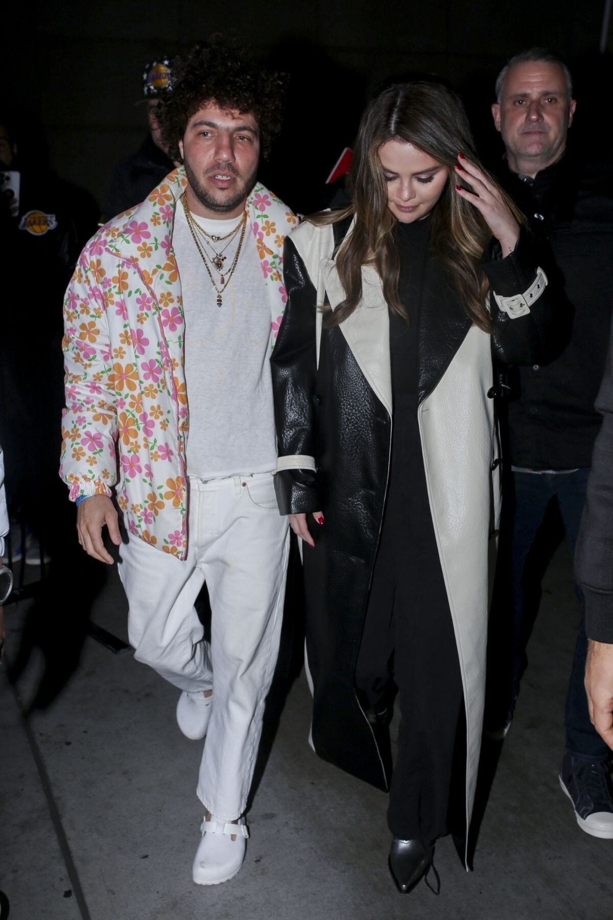 selena-<b>gomez</b>-and-benny-blanco-leaves-lakers-vs.-miami-heat-game-at-crypto.c...