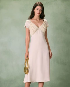 the-v-neck-ruched-satin-midi-dress-apricot-dresses-crmqe2.webp